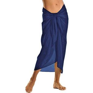 TOSKATOK® Sexy stijlvolle wikkelrok voor dames en meisjes, sarong pareo in effen kleuren, navy, Eén maat