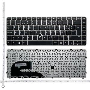 US/RU/SP/FR/BR/AR Engels verlicht toetsenbord voor HP voor EliteBook 840 G3 745 G4 848 NSK-CY2BV 14u(Black)