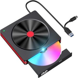 Extern CD/DVD-station, USB 3.0 CD DVD +/-RW-brander CD-ROM DVD-station CD-lezer DVD-speler for PC Laptop Desktop