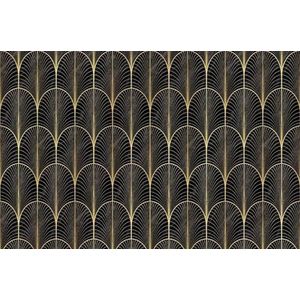 fotobehang art deco bogen goud en zwart 424 x 280 cm - van Sanders & Sanders