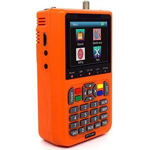 Satellietzoeker, digitale satellietsignaalzoeker, V9 Finder HD Satellite Finder DVB S2 Digital H.265 Volledig 1080P Ingebouwde 3000mAh batterij FTA voor het aanpassen van satelliet-tv-dis(Orange)