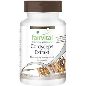 Fairvital | Cordyceps extract 500mg - HOOG GEDOSEERD - VEGAN - 90 capsules - Cordyceps sinensis - gestandaardiseerd op 40% polysachariden