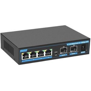 SOEWGAIJI 2,5 G Switch met 4 poorten RJ45 Ethernet-poort Gigabit SFP Switch 10G Plug and Play Switch Unmanaged 2,5 Gbit/s (Kleur: Schakelaar met EU-stekker)