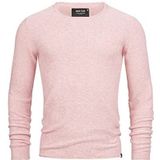 INDICODE JEANS - Loakim - Trui - Roze - Katoen, Ronde Hals, Lange Mouw, Mélange