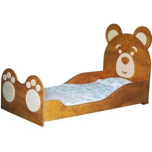 Veranda Kinderbed, beer, 70 x 140 cm, met lattenbodem, Montessori-bed, retro bed, beerbed, babybed voor meisjes en jongens, bescherming tegen vallen (70 x 140)