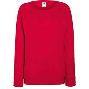 Lady-Fit Lichtgewicht Raglan-sweat, Rood, S