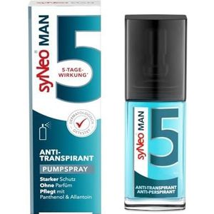 syNeo 5 MAN Anti-transpirant Deo Pumpspray – 5 dagen werkzaam – tegen sterk zweten en geur – voor lichaam, handen en gezicht – dermatologisch getest – voor heren – Made in Germany – 30 ml
