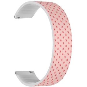 RYANUKA Solo Loop Strap Compatibel met Amazfit Bip 3, Bip 3 Pro, Bip U Pro, Bip, Bip Lite, Bip S, Bip S lite, Bip U (Red Crabs On) Quick-Release 20 mm rekbare siliconen band band accessoire,