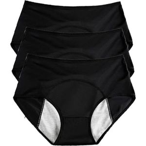 Urinaire onderbroek voor dames, wasbaar, 3-delig, incontinentie-broekje, dames, wasbare menstruatiebroekje, hoge taille, voor menstruatiecyclus (XXL)