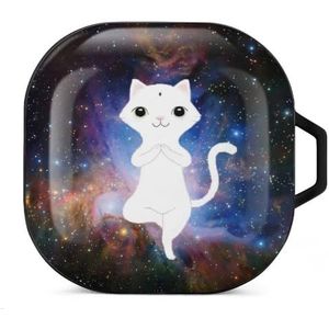 Yoga Space Cat2 Oordopjes Hoesje Compatibel met Samsung Hard Shell Beschermhoes Zwart-Stijl