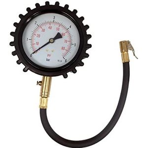 bandenspanningsmeter， 4 Inches Dial Car Tire Pressure Gauges With Clip On Air Chuck Testing