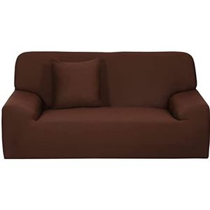 XYWHPGV Stretch Sofa Cover Stoel Loveseat Bank Hoes, Wasbaar in de Machine, Stijlvolle Meubelbeschermer met Een Kussenhoes (2 Zits, Chocolade Kleur)(b7449 08ae4 ecf0b 5321d c3d79 37c26