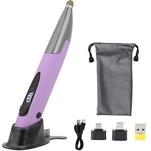 Draadloze muispen Draagbare zakpen Muis voor pc Laptop Notebookcomputer met twee rechterknoppen aan beide zijden Draadloze muispen Uitgerust met adapters(purple)