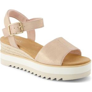 TOMS Diana Wedge sandaal voor dames, Lichtroze metallic suède, 42 EU