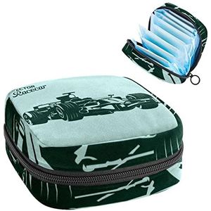 Opbergtas voor maandverband Pads, Menstruatie Cup Pouch, Periode Bag Organizer voor vrouwelijke Pads Tampons, Raceauto