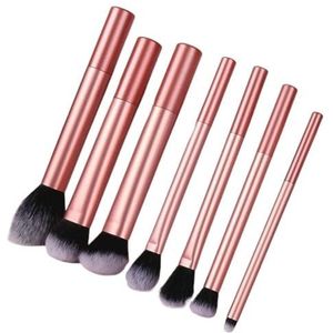 8 STKS Plastic Make-up Borstel Set Artistiek Borstels Oogschaduw Stippling Borstel Premium Synthetische Make-up Borstel Set Voor Contouring Concealer Foundation Poeder Oogschaduw Borstel (Rosered 7