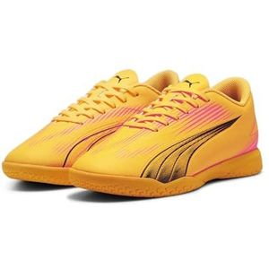 PUMA ULTRA PLAY voetbalschoenen voor jongeren 34 Sun Stream Black Sunset Glow Orange Pink