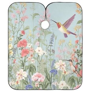 Salon Cape Lente Bloem Kolibries Kapper Cape Verstelbare Haar Snijden Cape Professionele Kappers Jurk Voor Thuis Kapper Accessoires Kappers 140x168cm