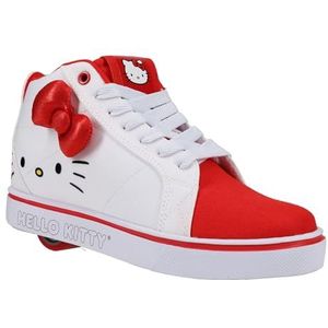Heelys Girl's Hello Kitty Racer Mid Wielen Hak Schoen, Wit rood, 7 Big Kid, Wit Rood, 7 Big Kid