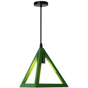 LANGDU Amerikaanse industriële kroonluchter E27 enkele kop hanglampen in hoogte verstelbare hanglamp for keukeneiland studeerkamer woonkamer bar (Color : Green)