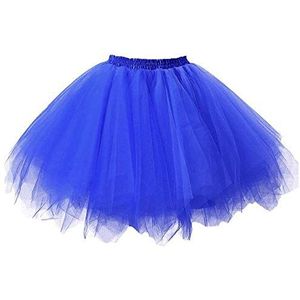 Dames onderrok tule rok jaren 50 vintage petticoat rok balletrok dansen rok minirok petticoat tutu onderrok dansjurk baljurk avondjurk gelegenheid feestjurk, blauw, XL