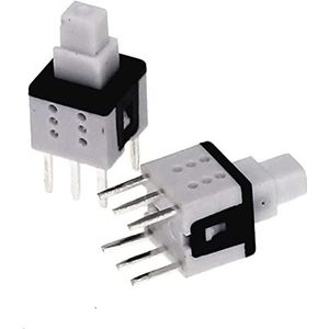 Microschakelaar 100 stuks 5,8 x 5,8 mm zelfborgende drukknop microschakelaar kit 2 3 6-polige toetsschakelaars 5,8 x 5,8 cm (kleur: 18)