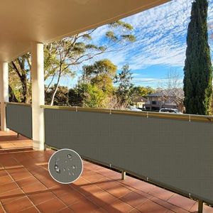 NAKAGSHI Zonnezeil, waterdicht, antraciet, 1 × 2 m, zonnezeil met rechthoekige ogen, uv-bescherming 95% voor tuin, balkon, terras, camping, outdoor