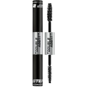 Palladio Dubbel Agent Lash Extender Undercover Vezelversterkende Mascara, dubbel wimpersysteem, verlengt en geeft volume aan wimpers, versterkt wimpers voor een gedurfde en dramatische look, volumineuze make-upmascara, Jet Black