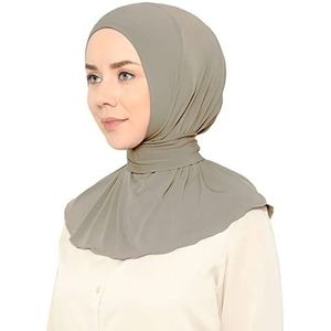 World of Shawls Ready To Go Instant Hijab voor dames, meisjes, vrouwen, met knopen aan de achterkant, premium kwaliteit jersey sjaal, Mokka, Eén Maat
