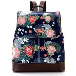 Gepersonaliseerde casual dagrugzak tas voor tiener bloeiende bloemen patroon schooltassen boekentassen, Meerkleurig, 27x12.3x32cm, Rugzak Rugzakken