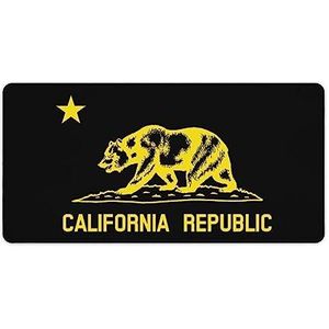 California Republic Bureau-onderlegger, grote gamingmuismat, antislip rubberen basis, waterdichte desktopschrijfblokbeschermer
