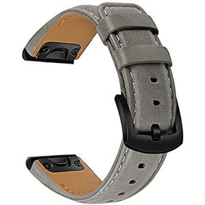Quick Fit Lederen Horlogeband 22mm Compatible With Garmin Fenix ​​6/6 PRO / 5/5 Plus/Forerunner 945/935 / Approach S60 / S62 / Instinct horlogebandriem (Color : Gray, Size : Fenix 5 Plus)