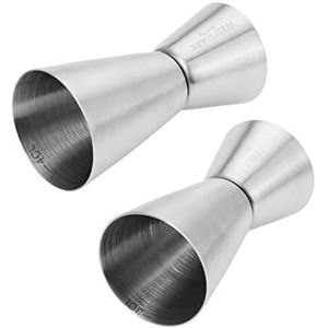 Westmark 2 kleine maatbekers/barmaten, jiggers voor cocktails, elk 2 maten: 2/4 cl en 2/3 cl, roestvrij staal, zilver, 627722E7