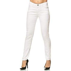 Elara Dames Stretchbroek Skinny Jeans Elastisch Chunkyrayan G09-1 White 42 (XL)