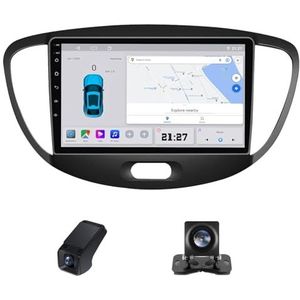Android autoradio 2 Din geldt voor Hyundai i10 2007-2013 met Draadloze Carplay Android Auto GPS Navi WiFi 9 inch met Bluetooth FM+ Achteruitrijcamera/Stuurwielbediening(X1)