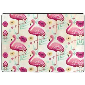 YJxoZH Flamingo Print Home Tapijten, Voor Woonkamer Keuken Antislip Vloer Tapijt Zachte Slaapkamer Tapijten - 148x 203cm