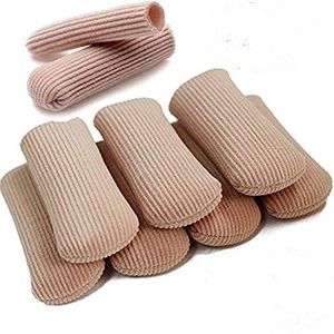 Toe Caps Gesloten Teen Stof Mouwbeschermers met Gel Voering, Voorkomen Maïs, Callus en Blister Ontwikkeling Tussen Tenen, Verzacht en Kalmeren de Huid 6 Packs 2 Verschillende Maten van 2.78"" (Gesloten tenen)