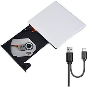 Extern DVD Drijfveer USB 3.0 Draagbaar CD DVD RW Drive Schrijver Burner Optical Player Compatibel Compatible With Windows 10 Laptop Desktop(White)
