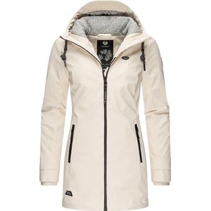 Ragwear Zuzka Rainy II Winterjas voor dames, korte jas, regenparka, beige, XL