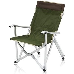 Draagbare Campingstoel Camping Klapstoel Heavy Duty Stalen Frame Ondersteuning Inklapbare Aluminium Arm Stoel Outdoor Indoor Regiestoel Visstoel(Grün,48x45x68cm)