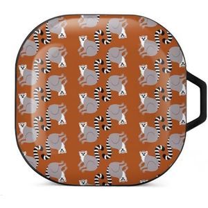 Lemur An Animal Flat Earbuds Case Compatibel met Samsung Hard Shell Beschermhoes Zwart-Stijl