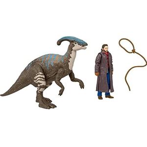 Jurassic World Dominion Human & Dino Pack Cowboy Owen & Juvenile Parasaurolophus, Authentieke Actiefiguren, Beweegbare gewrichten, Leeftijden 4 Jaar & Ouder