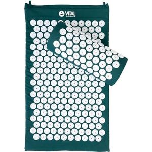 Bodhi VITAL acupressuurmatset | massagemat & kussen incl. tas | naaldkussen voor zelfmassage | ontspanningsmat tegen nek en rugpijn | fakirmat voor thuis | petrol