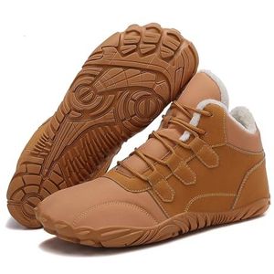 Orgonite Wandelen Schoenen Barefoot Schoenen Heren Dames, Winter Brede Teen Barefoot Wandelschoenen Laarzen, Antislip Waterdichte Outdoor Running Laarzen Sneakers voor Vrouwen Mannen, A3 Bruin, 10.5