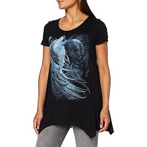 Spiral Wolf Spirit T-shirt zwart M 95% viscose, 5% elastaan Everyday Goth, Gothic, Rock wear