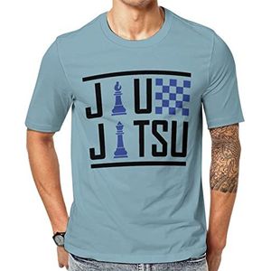 Jiu-Jitsu Chess Heren T-shirt met korte mouwen en ronde hals print casual T-shirt XL