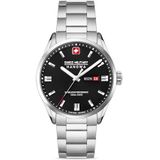 Swiss Military Hanowa Heren analoog Zwitsers kwartsuurwerk horloge met roestvrij stalen armband SMWGH0001601, zilver-zwart, Eén maat, armband