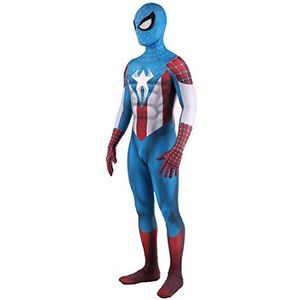 Kinderen Superhero Costume Captain America Spiderman Cosplay Fancy Dress Jumpsuit Halloween Party Bodysuit Lycra Spandex Zentai Masquerade Onesies,Adult/L/(165~170cm)