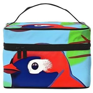 Kleurrijke vogels reizen cosmetische tas reizen toilettas cosmetische tas voor mannen en vrouwen, geschikt voor cosmetische toiletartikelen, Zwart, Eén maat