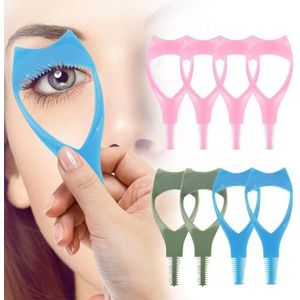 Wimper Mascara Schild, 3in1 Wimpers Gereedschap Mascara Schild Applicator Guard for Bovenste Onderste Wimpers, Multifunctionele Wimperkrullers Wimper Kam Separator Tool /7727/34(2*blue+2*green+4*pink